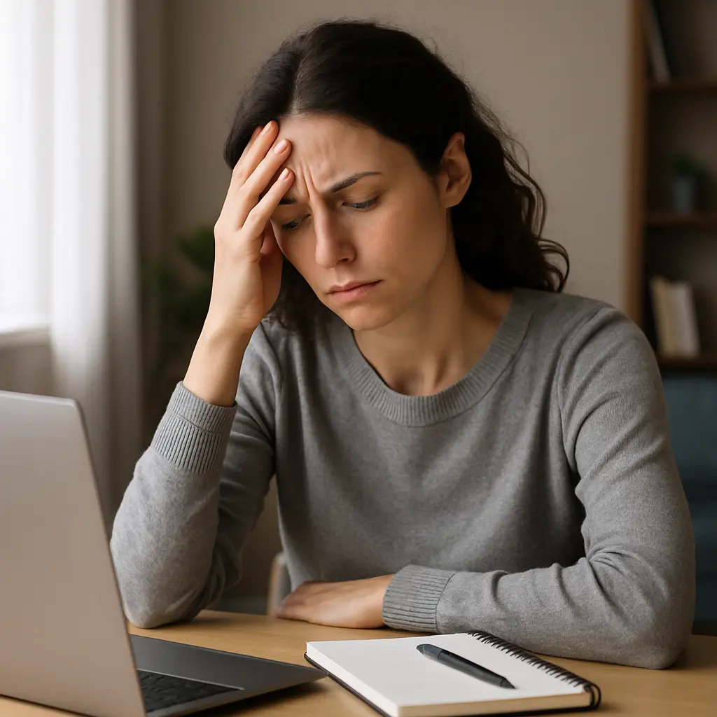 Mentally Exhausted Wooment because of work and tress